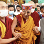 The Dalai Lama (2nd from right) with Himachal Pradesh Sukhwinder Singh Sukhu (right) in Dharamshala. Photo courtesy: HP government