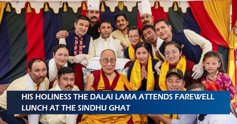 His Holiness the Dalai Lama Attends Farewell Lunch at the Sindhu Ghat
