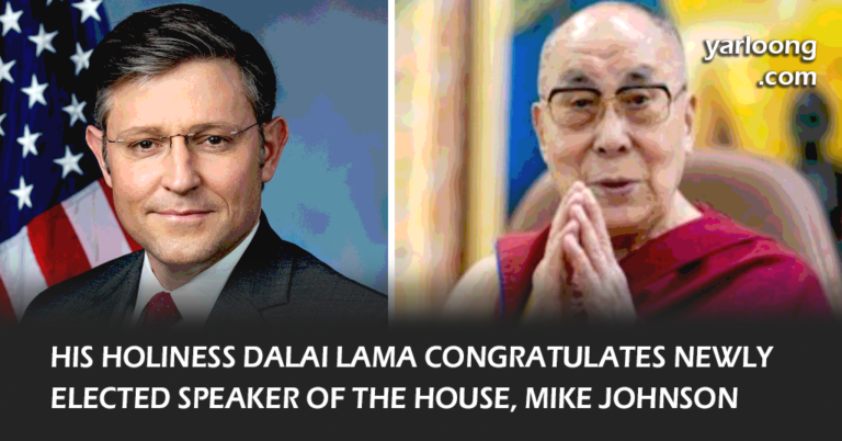 His Holiness the Dalai Lama congratulates Rep. Mike Johnson on his election as Speaker of the US House of Representatives, lauding the USA's role in promoting democracy, human rights, and Tibetan culture.
