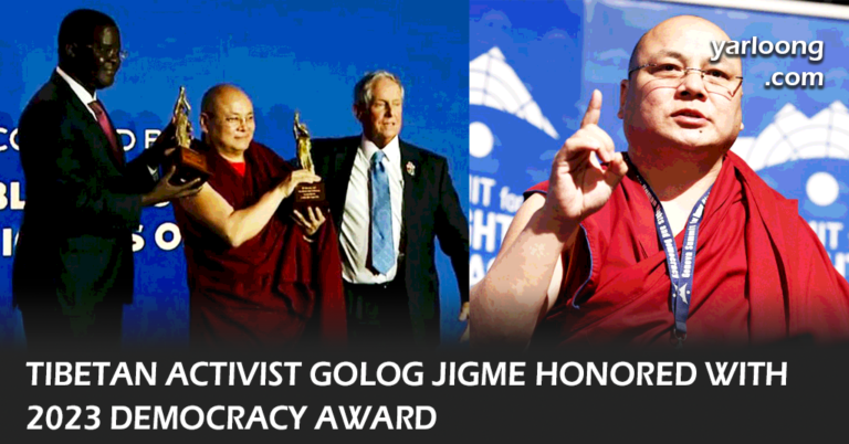 Golog Jigme, a former Tibetan political prisoner and filmmaker, who won the 2023 Democracy Award for his courage and activism against Chinese oppression in Tibet.