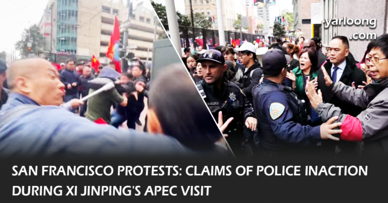 APEC Summit in San Francisco, where pro-Xi groups clashed with Tibetan activists and Chinese dissidents, leading to calls for a congressional hearing on police negligence and human rights violations.