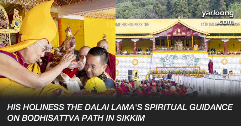 His Holiness the Dalai Lama in Gangtok, Sikkim, as he imparts wisdom on the 'Thirty-seven Practices of Bodhisattvas'. Discover insights into Tibetan Buddhism, compassionate living, and the profound spiritual connection between Sikkim and Tibet.