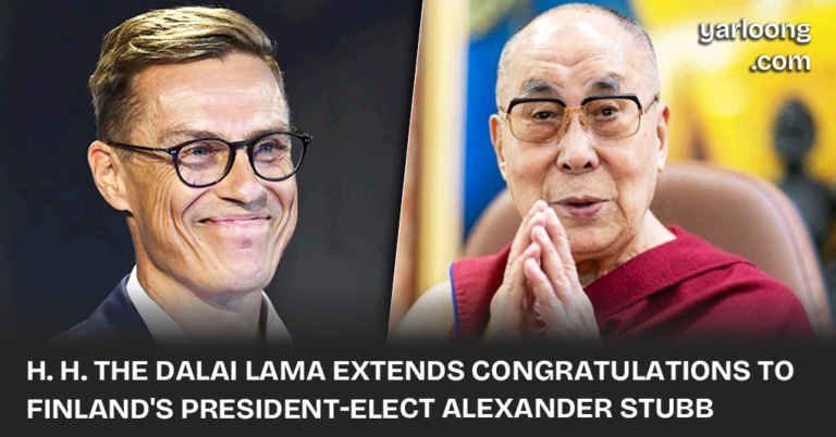 His Holiness the Dalai Lama congratulates Finland's President-Elect Alexander Stubb, emphasizing peace and dialogue in these changing times.