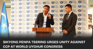 Sikyong Penpa Tsering calls for a united front against the CCP’s oppression at the 20th World Uyghur Congress. Emphasizes collaboration across communities for change.